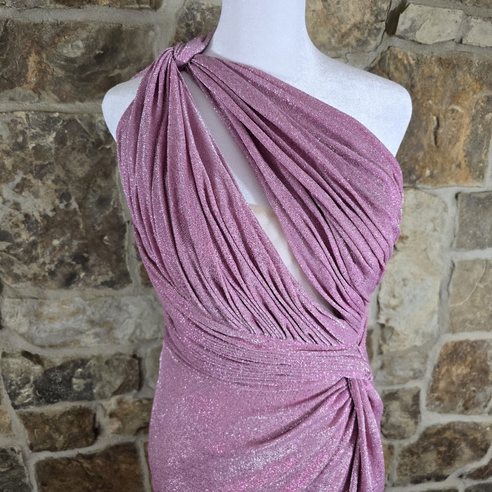 Rene Ruiz Sparkle Shimmer Glitter Maxi Dress Gown - Picture 4 of 11